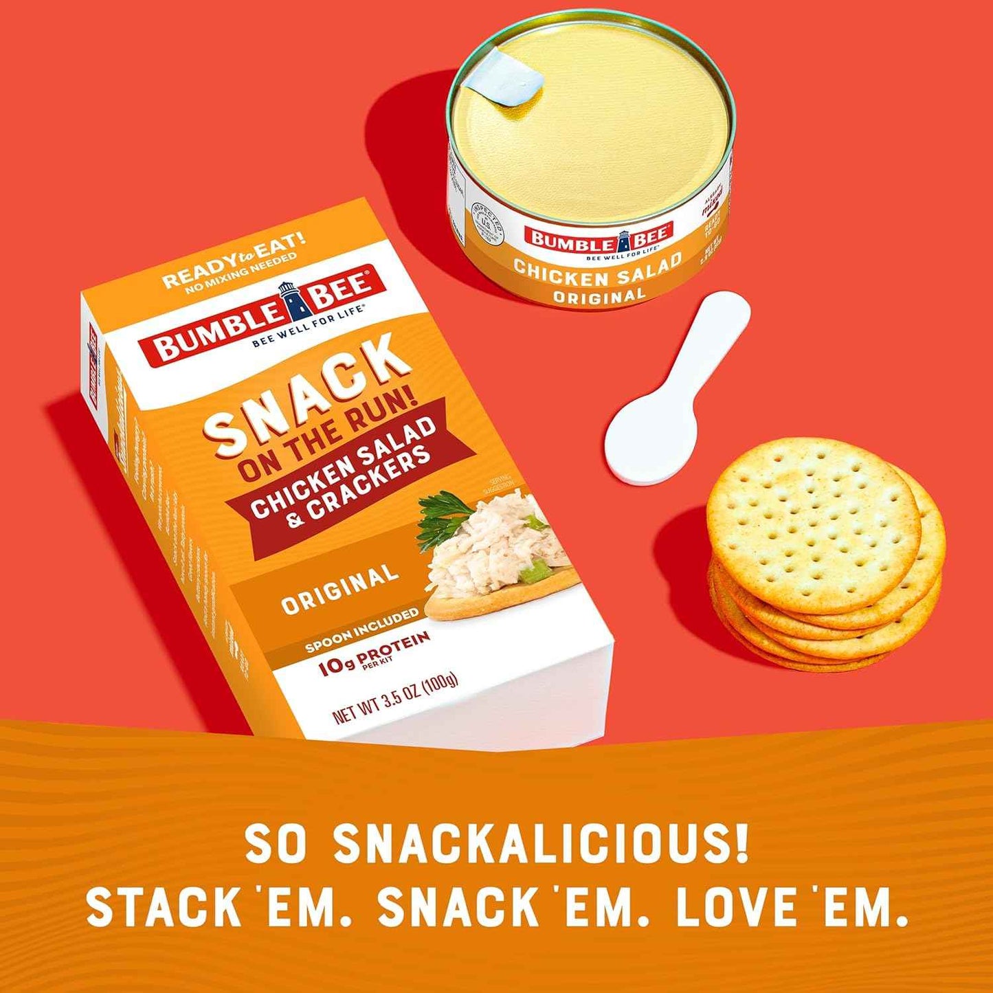 Bumble Bee Snack on the Run Chicken Salad Kit – Office Drawer Protein for Commuters and Remote Workers, Shelf Stable and Ready