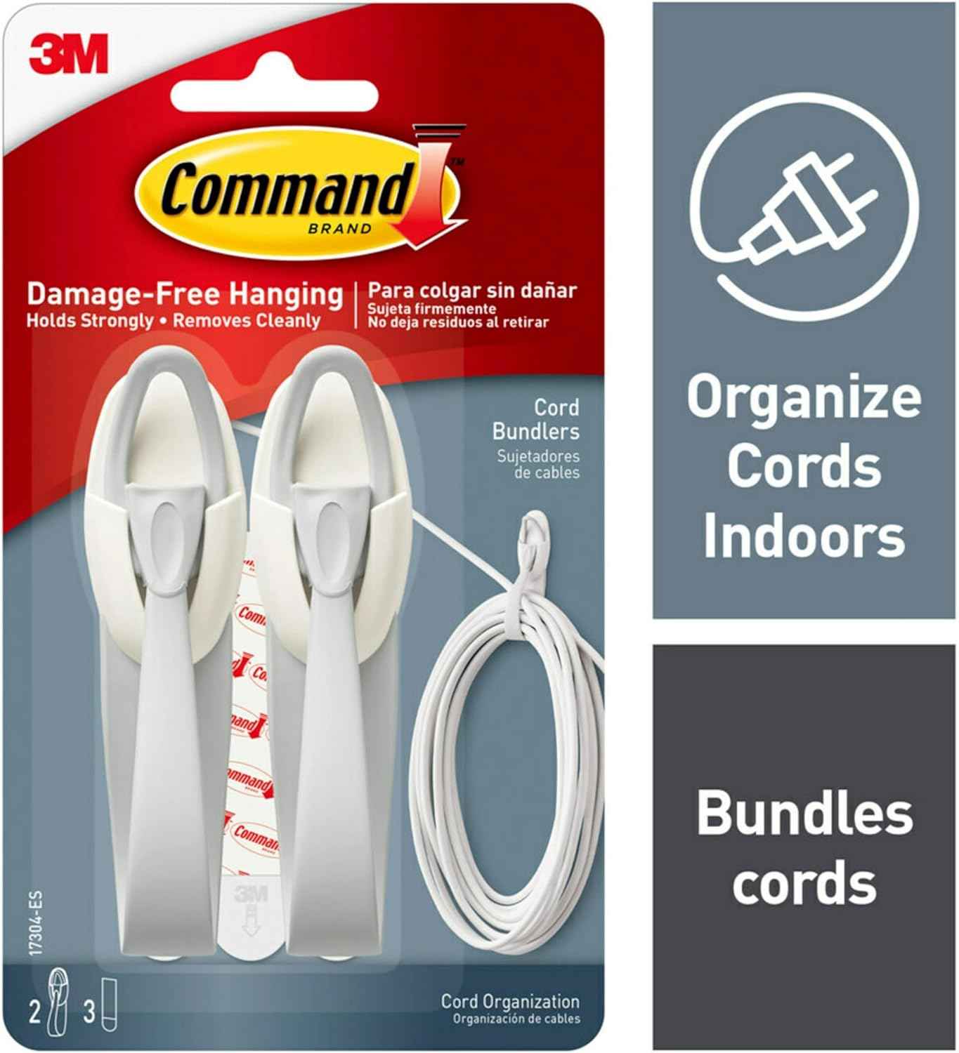 3M Command Cord Bundlers – Remote Work Desk Organizer to Eliminate Tangled Wires