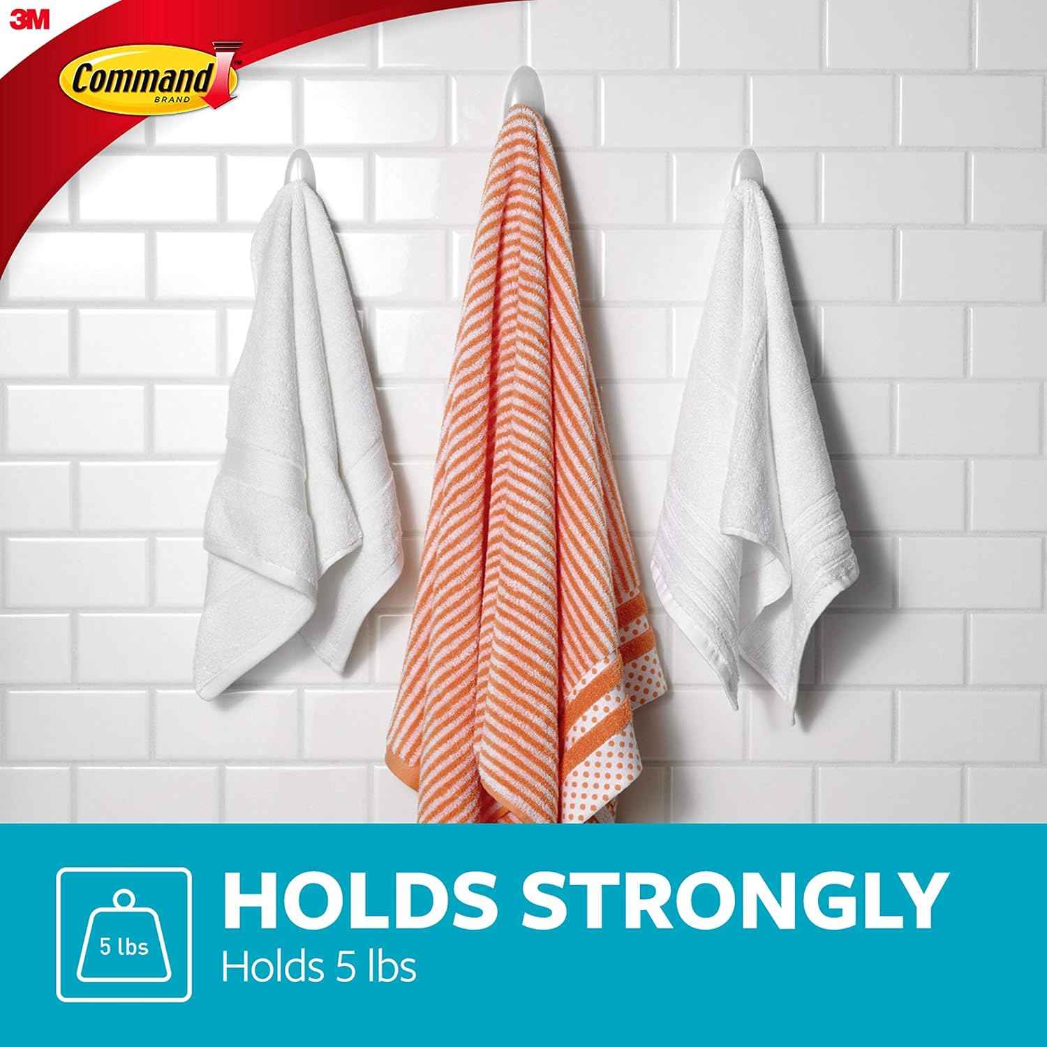 Command Bath Large Towel Hook Value Pack – Thoughtful Housewarming Gift for New Homeowners and Renters
