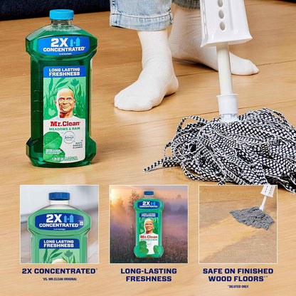 Mr. Clean All Purpose Cleaner with Febreze Meadows & Rain – Thoughtful Housewarming Gift for New Homeowners, Multi-Surface Mopping Solution