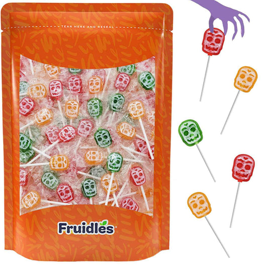 Candy Pop Co. Skull Lollipop Suckers – Halloween Goody Bag Fillers for Kids' Trick-or-Treat Night