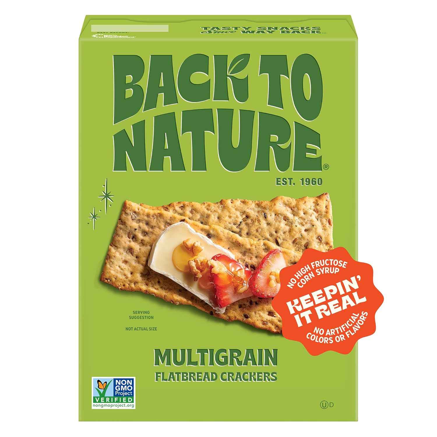 Back to Nature Multigrain Flax Seeded Flatbread Crackers – Wholesome Office Desk Drawer Snack for Health-Conscious Adults