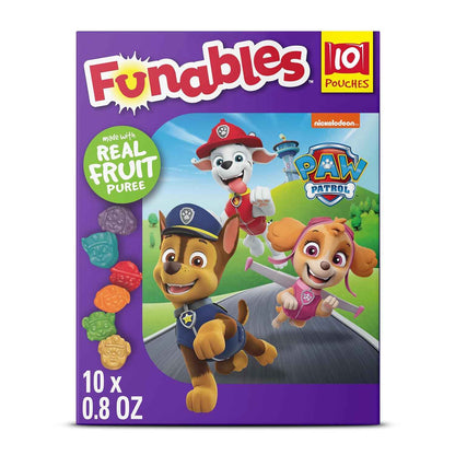 Funables PAW Patrol Fruity Snacks – Lunchbox Treat Pouches for Preschool and Elementary Kids, Assorted Fruit Flavors