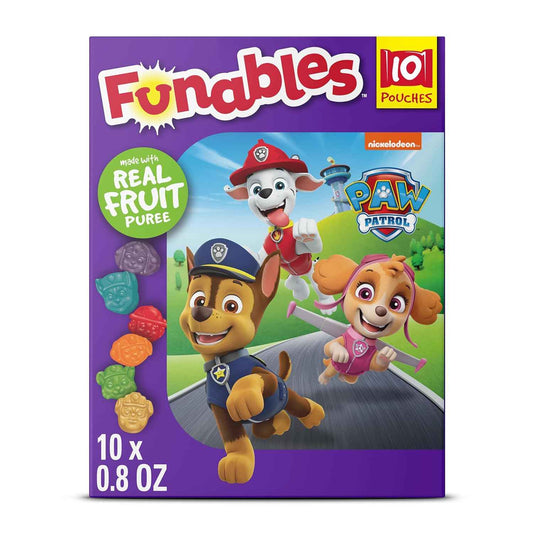 Funables PAW Patrol Fruity Snacks – Lunchbox Treat Pouches for Preschool and Elementary Kids, Assorted Fruit Flavors