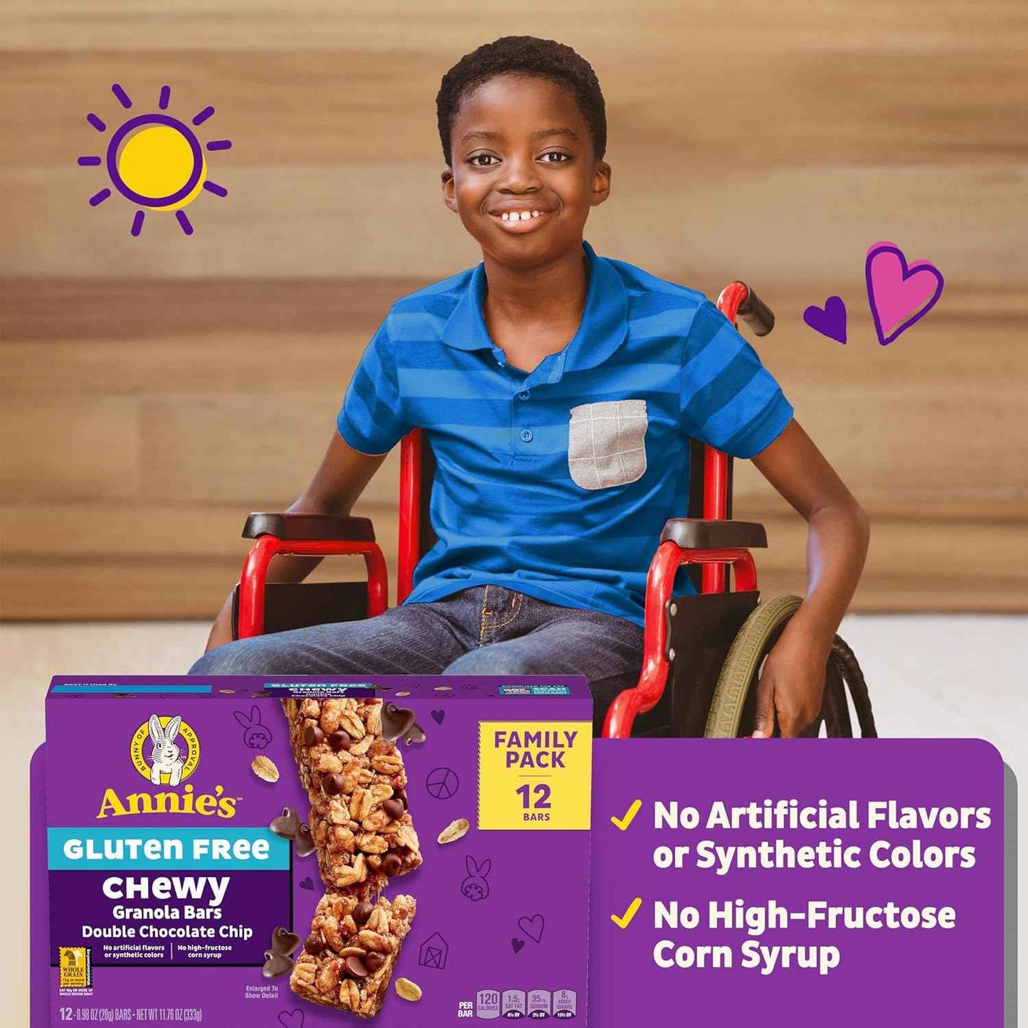 Annie's Gluten Free Chewy Granola Bars – Safe After-School Snack for Picky Eaters, No Artificial Flavors or Colors