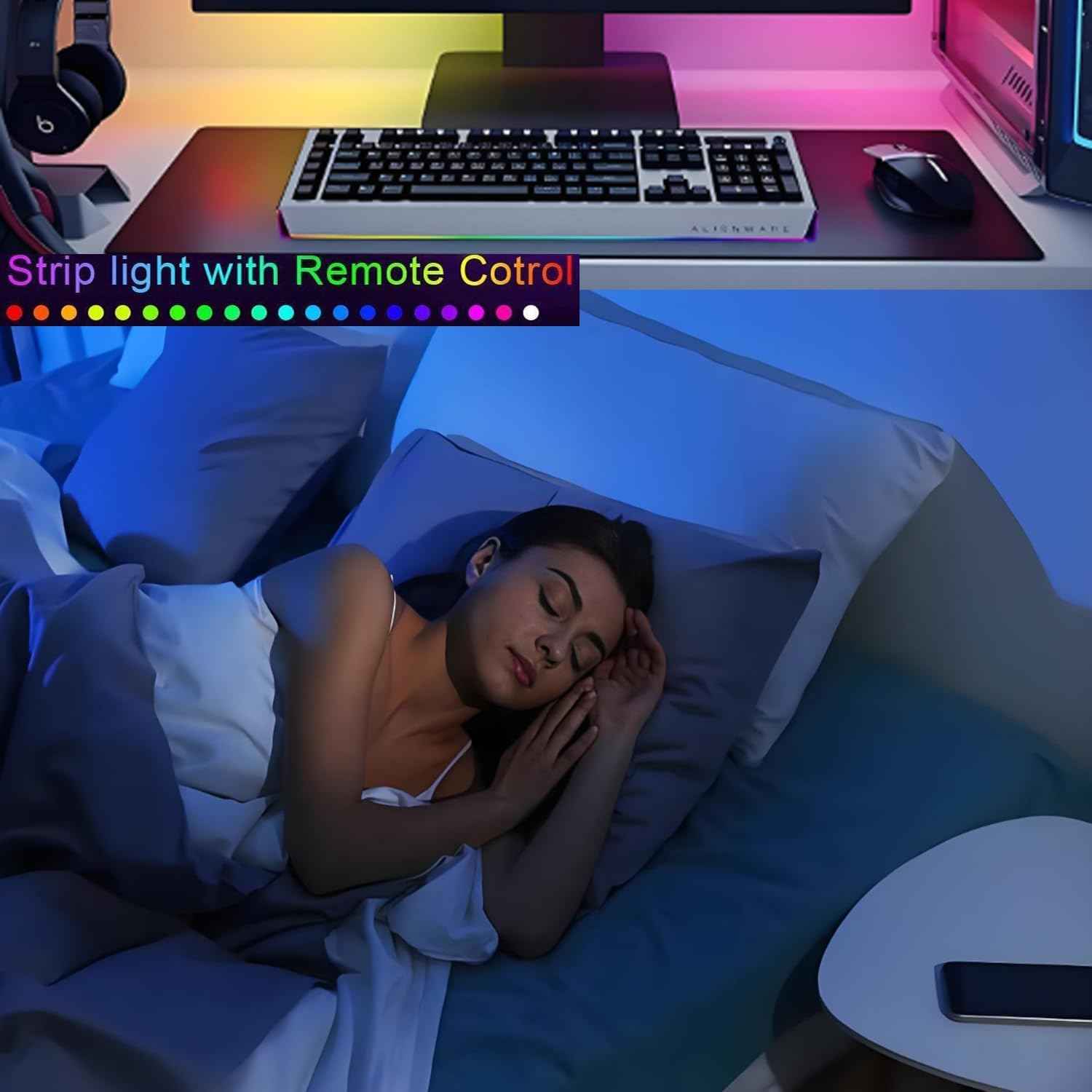 [Brand Name] RGB Strip Light with Music Sync – Unique Housewarming Gift for New Homeowners, Wireless Decor
