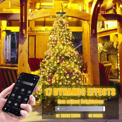 BrizLabs Waterproof Halo Christmas Lights – Patio and Garden Holiday Lighting with APP Control