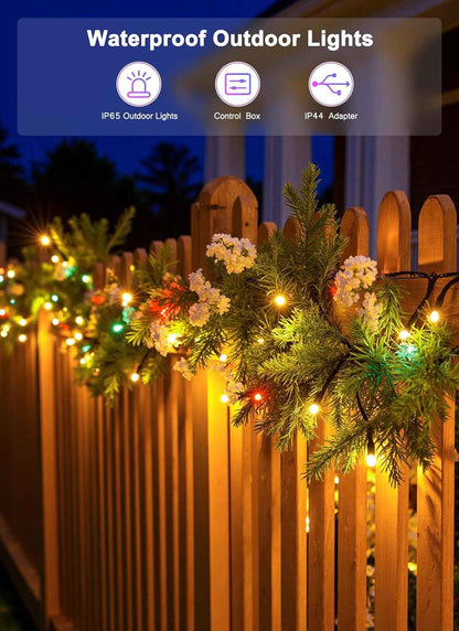 Minetom IP44 Waterproof String Lights – Patio and Garden Party Lighting with Music Sync Modes