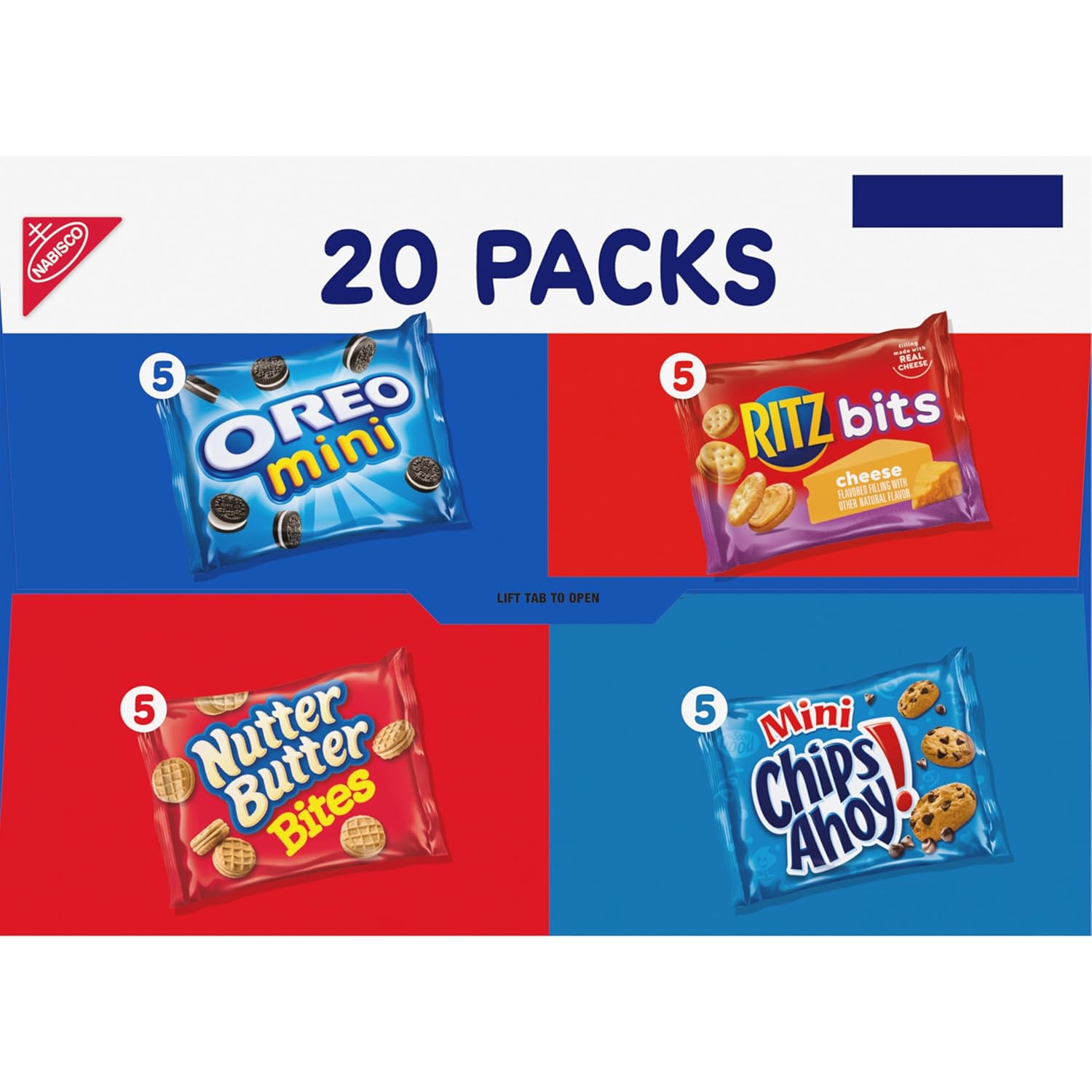 Nabisco Classic Mix Variety Pack – Pre-Portioned Lunchbox Snacks for School and Home, 20 Individually Wrapped Packs