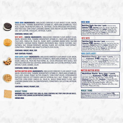 Nabisco Cookie & Cracker Variety Pack – Birthday Goodie Bag Stuffer for Kids, 50 Mini Snack Packs