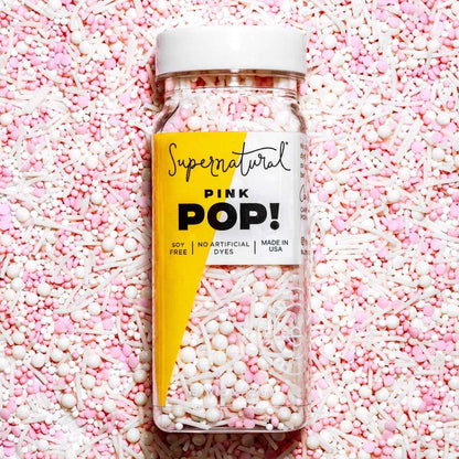 Pink Pop! Natural Nonpareils Sprinkles by Supernatural – Soft Pink and White Decorating for Understated Dessert Tables