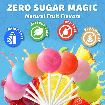 Zollipops Clean Teeth Lollipops – Healthy Candy for Toddler Road Trips and Potty Training Rewards, Dentist Approved Sugar Free 5.2oz