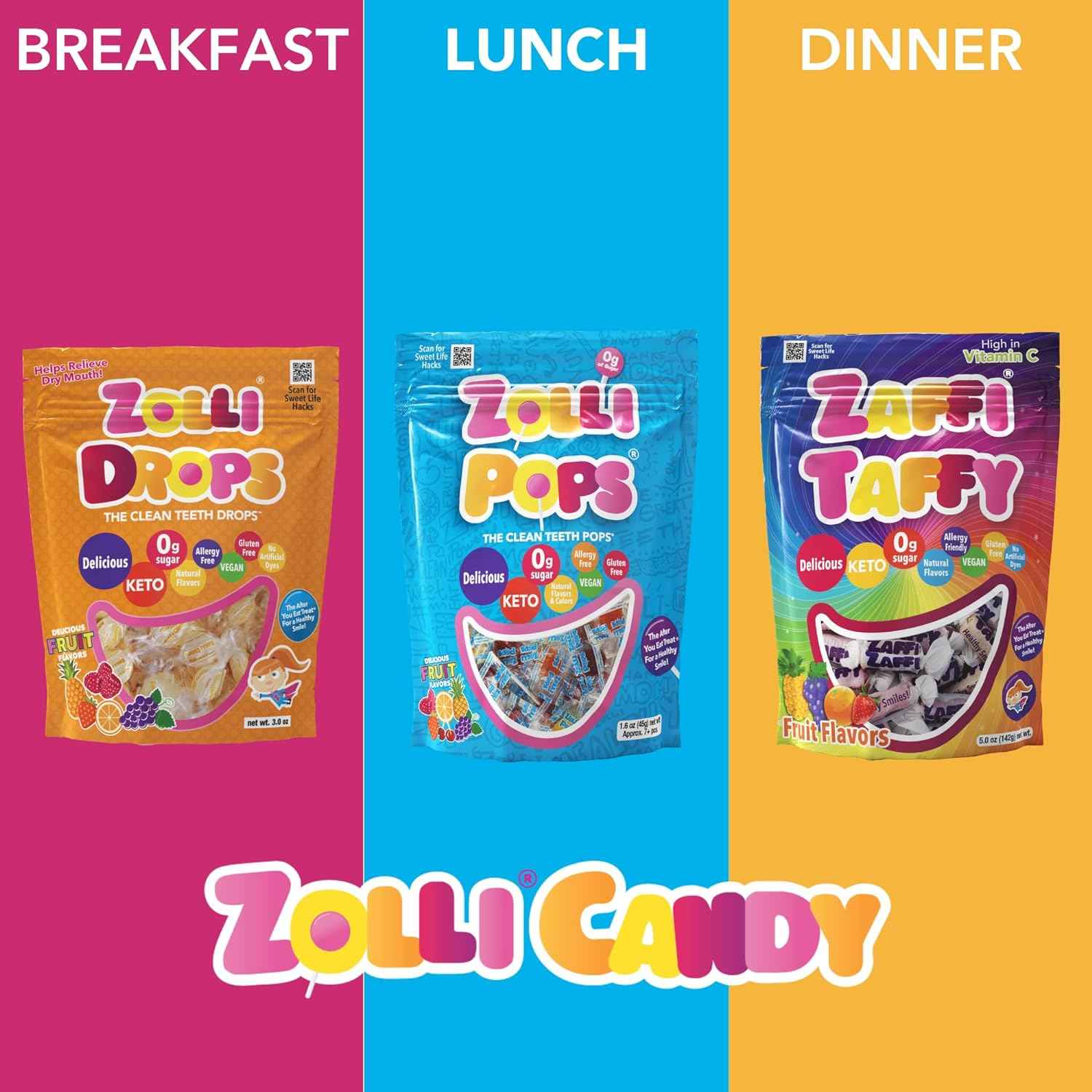 Zollipops Clean Teeth Lollipops – Travel Friendly Sugar Free Candy for Road Trips and Flights