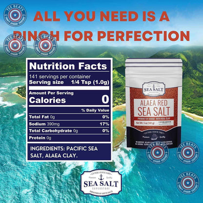 Authentic Alaea Clay Sea Salt – Gourmet Pantry Staple for the Connoisseur's High-End Kitchen Collection