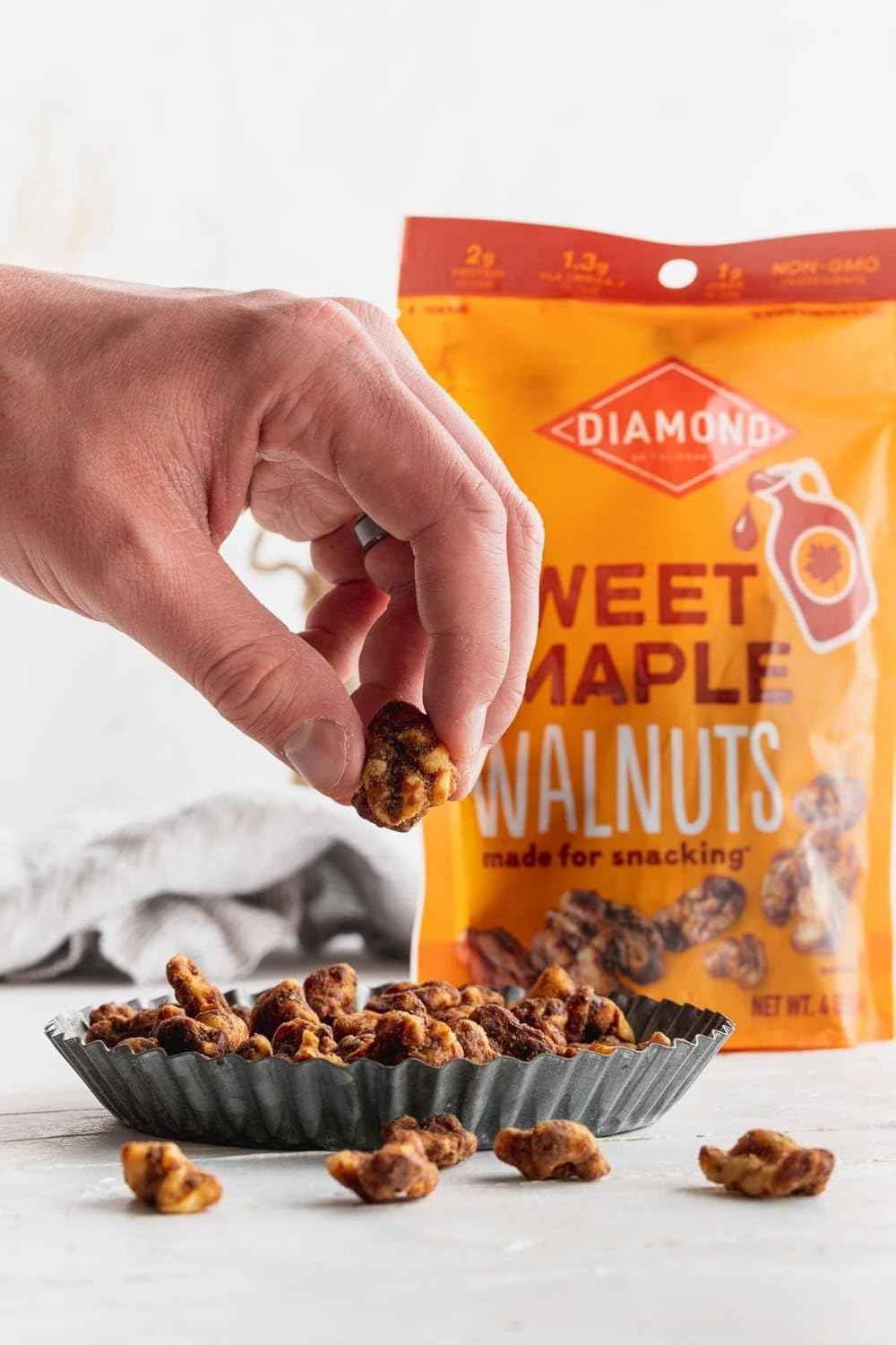 Diamond of California Sweet Maple Walnuts 4 oz – Gourmet Gift Basket Filler for Foodie Friends