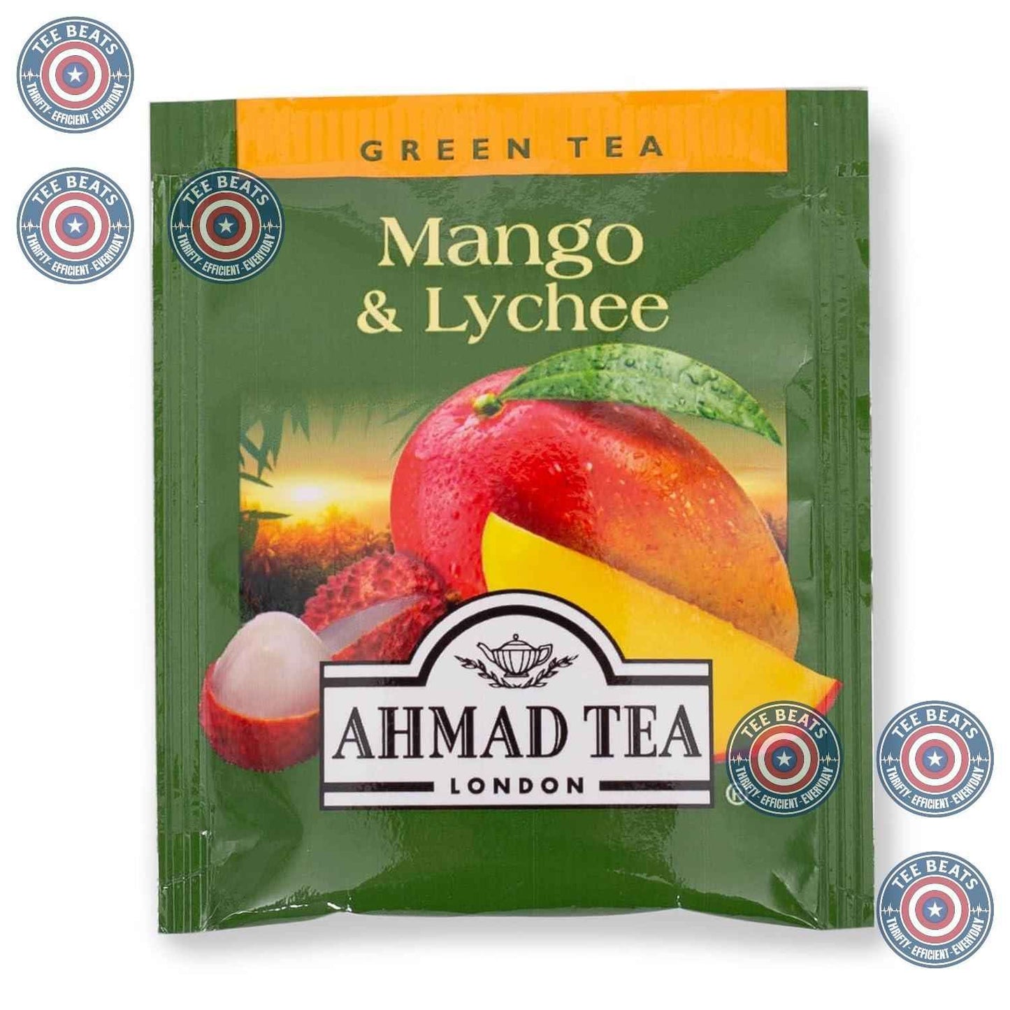 Ahmad Tea Green Tea Mango & Lychee – Calming Evening Wind-Down Blend, 20 Tagged Teabags