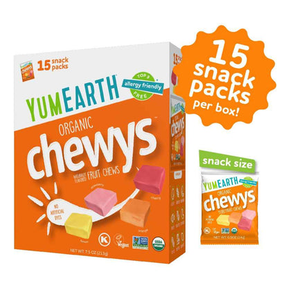 YumEarth Organic Chewys Vegan Gluten Free Candy – Worry Free Classroom Treat for Sensitive Kids