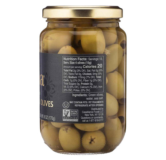 Mina Pitted Green Olives – Hand-Picked Artisan Olive Jar for Premium Mediterranean Charcuterie Service