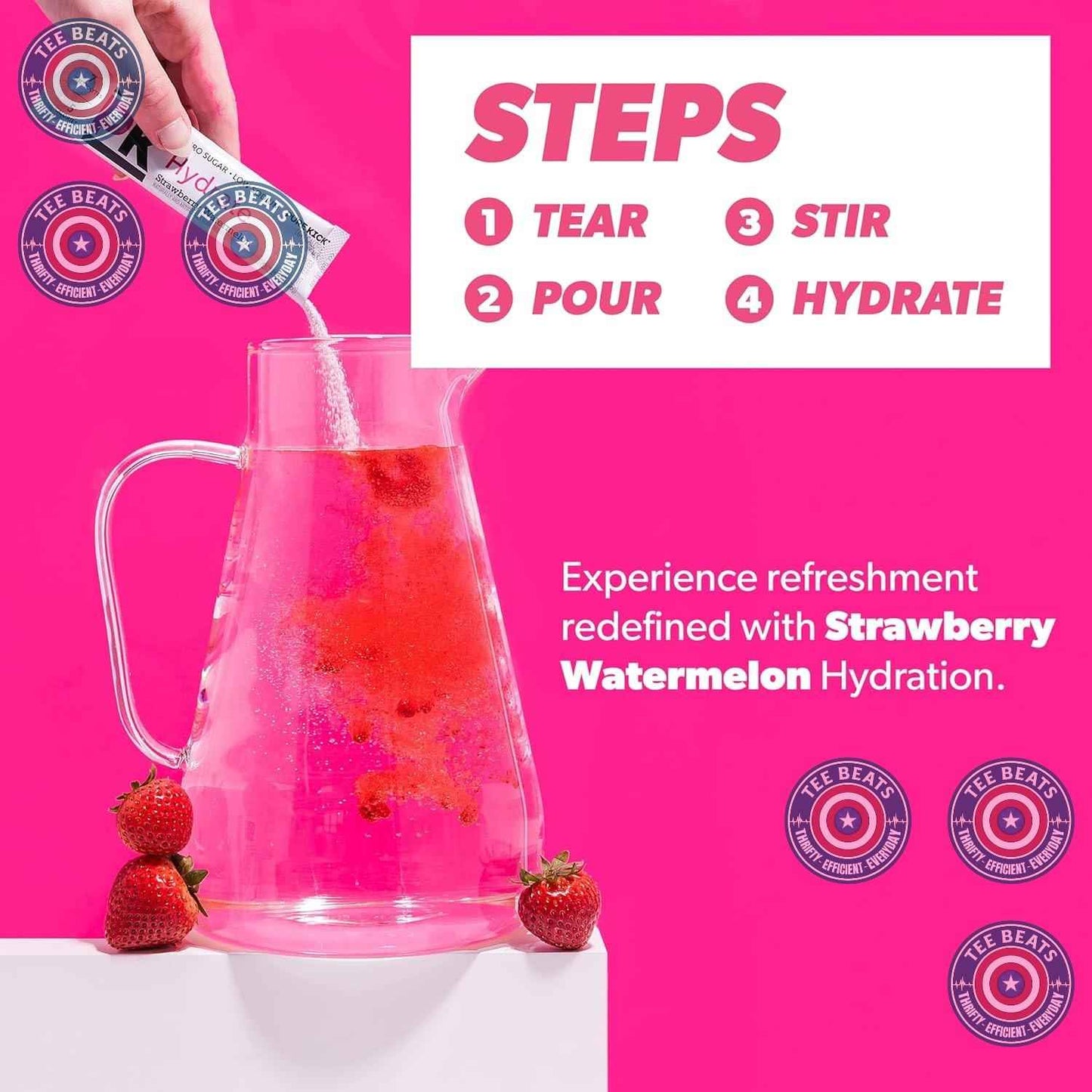 Pure Kick Hydration Pitcher Pack – Sugar-Free Office Drink for Desk and Meeting Room
