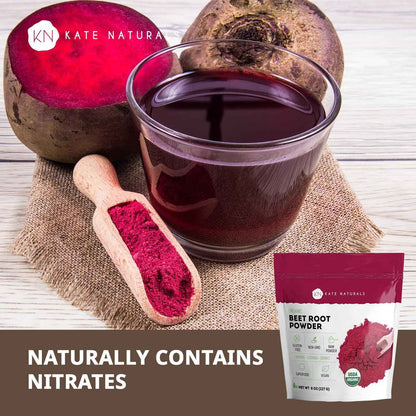 Kate Naturals Organic Beet Root Powder for Camping Smoothies – Lightweight Nutrient Boost On-the-Go