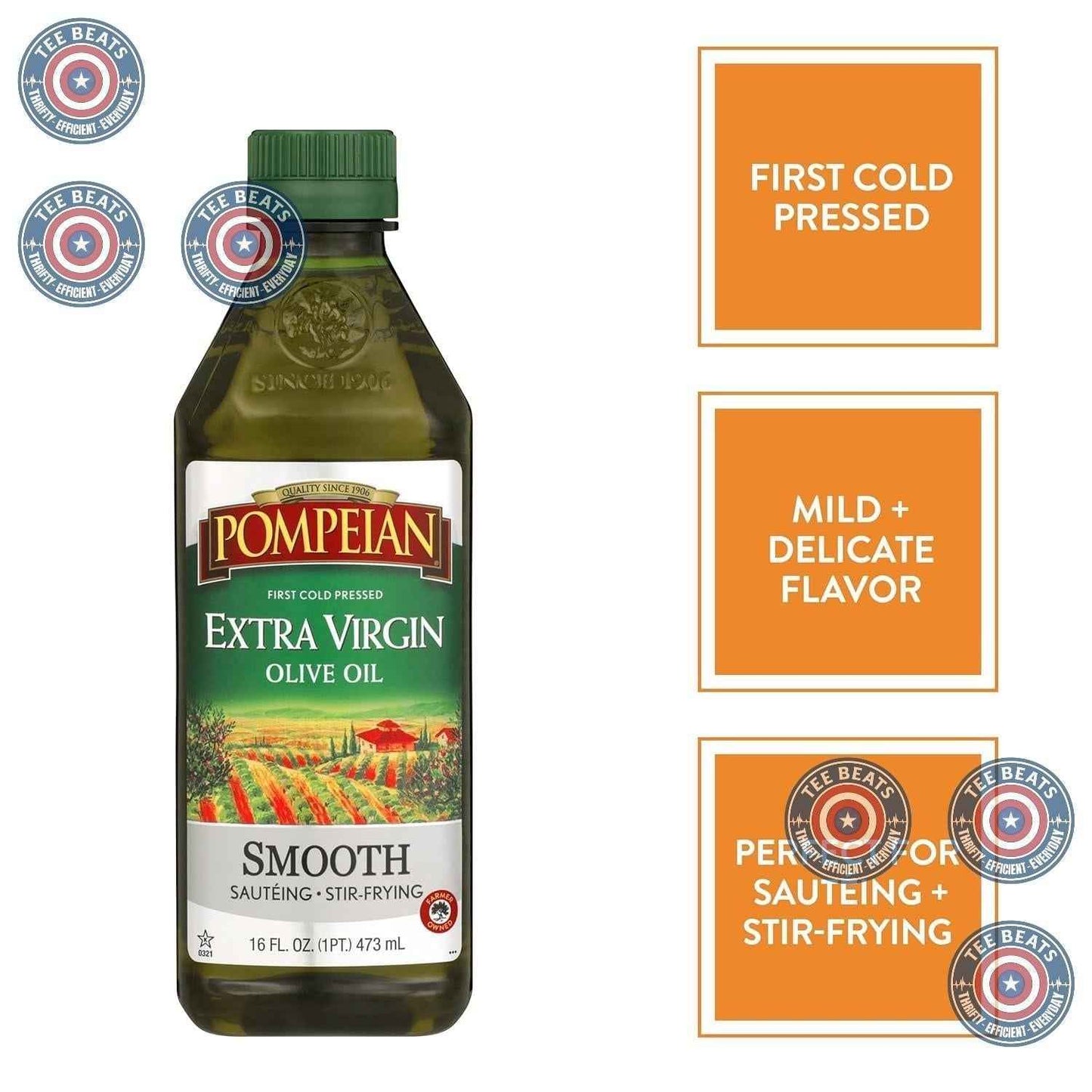 Pompeian Smooth Extra Virgin Olive Oil – Thoughtful Housewarming Gift for Home Cooks and Food Lovers
