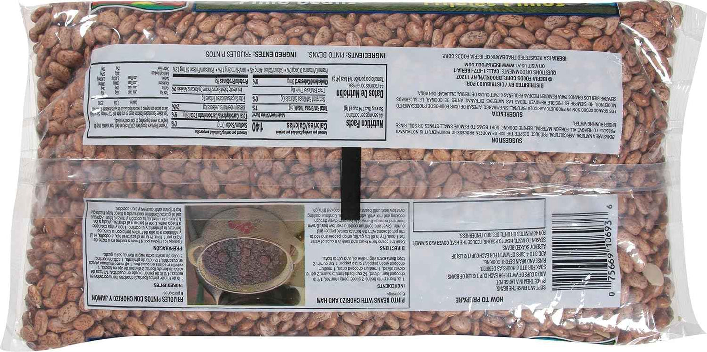 Iberia Pinto Beans 4 lb – Single-Ingredient Bulk Pantry Staple for Clutter-Free Meal Prep