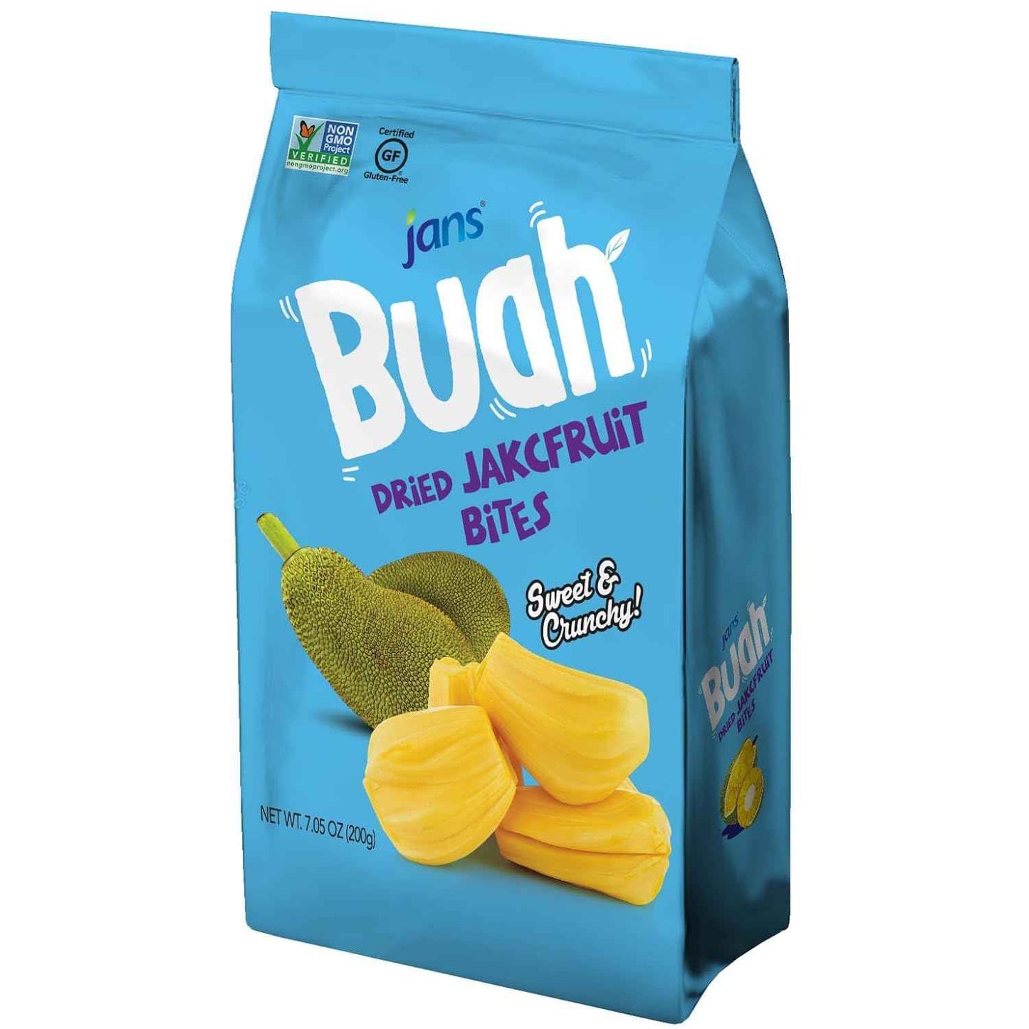 Jans Buah Freeze Dried Jackfruit Chips 7 Oz – Trail-Ready Tropical Snack for Hiking and Camping, Lightweight Pouch