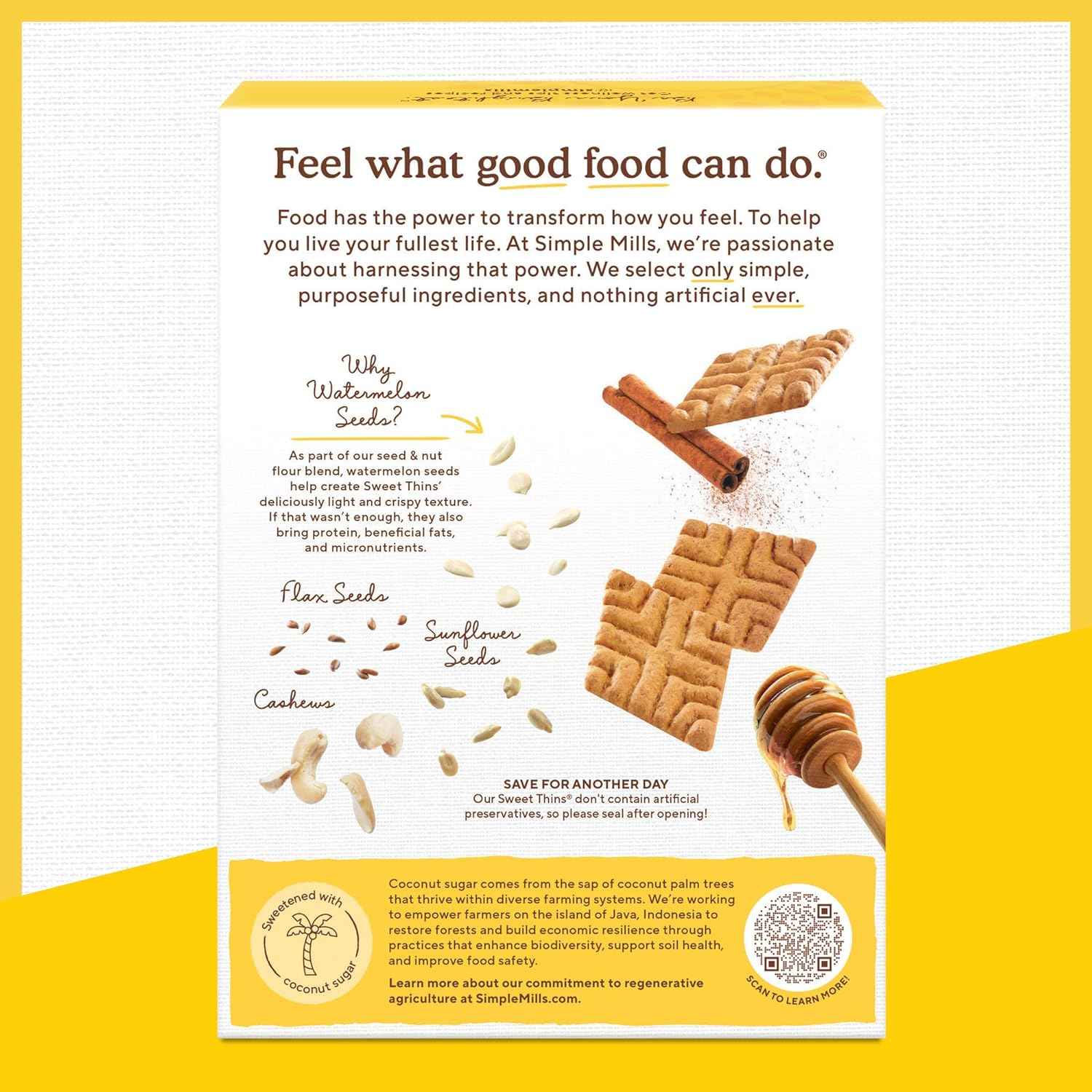Simple Mills Snack Packs Honey Cinnamon Seed & Nut Flour Sweet Thins – Low Calorie Crunchy Sweet Snack for Weight Loss