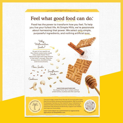 Simple Mills Snack Packs Honey Cinnamon Seed & Nut Flour Sweet Thins – Low Calorie Crunchy Sweet Snack for Weight Loss