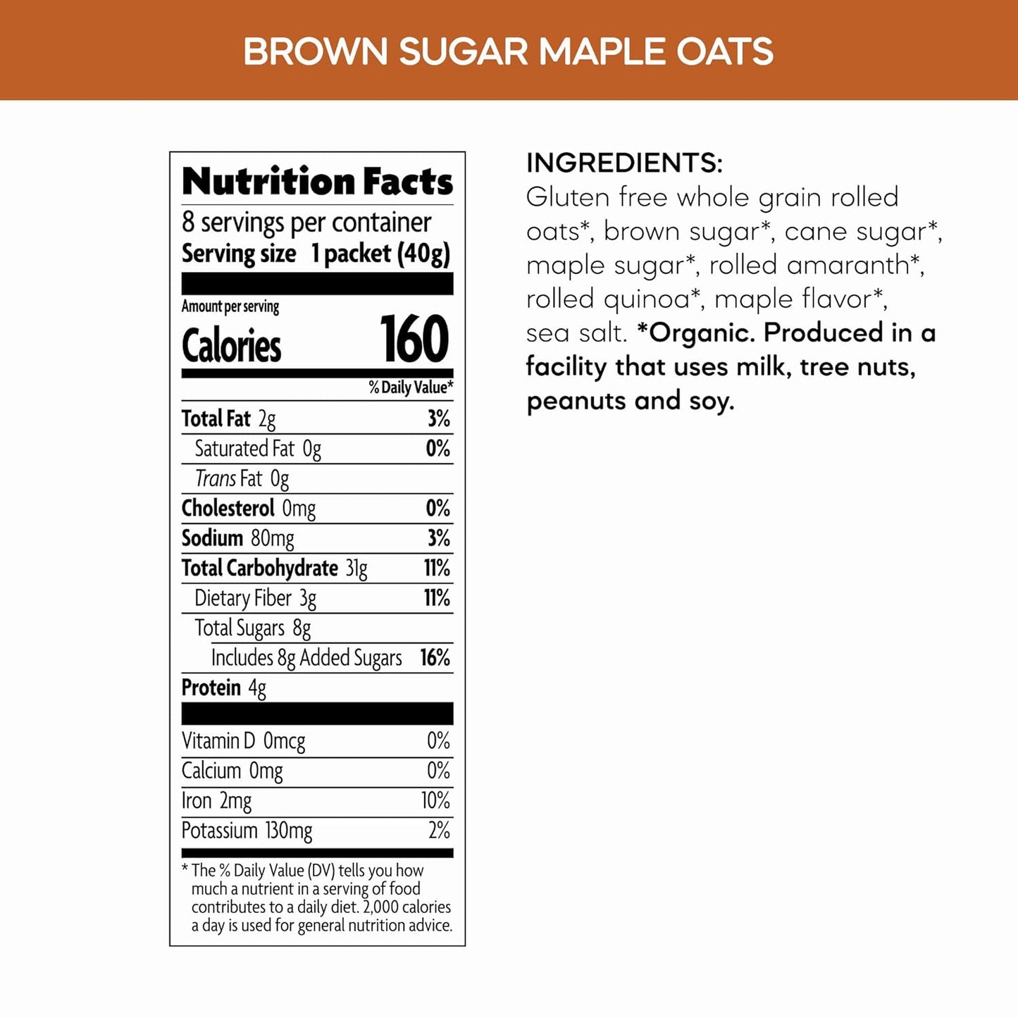 Nature's Path Organic Instant Oatmeal – Safe Gluten-Free Breakfast for Celiac Kids, Brown Sugar Maple