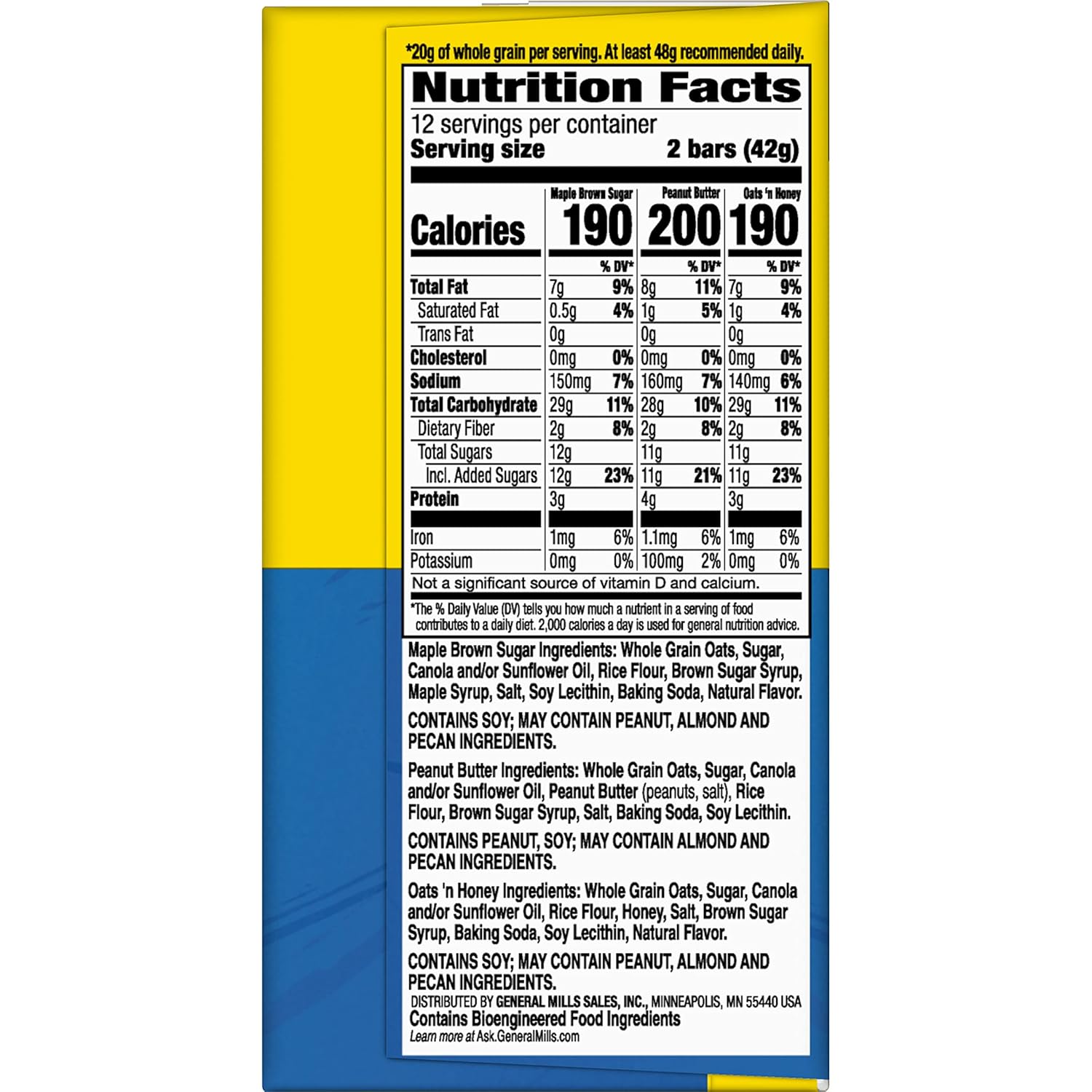 Nature Valley Crunchy Granola Bars – Clean-Label Office Snack for Clean Eating, 24 Count Box
