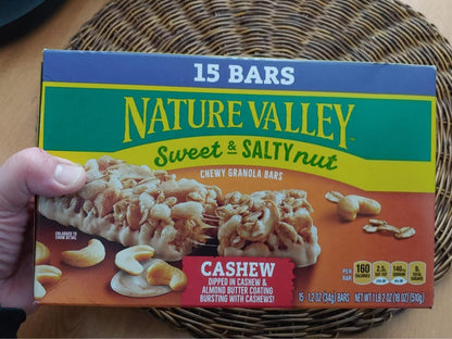 Nature Valley Sweet and Salty Nut Cashew Granola Bars – Lunchbox Snack Safe for School and Playroom