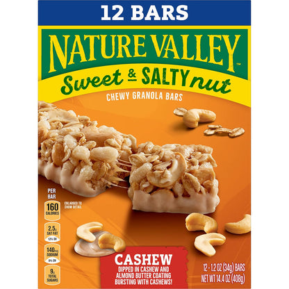 Nature Valley Sweet and Salty Nut Granola Bars – Camping and Trail Fuel, Foil-Wrapped Bars for the Outdoors