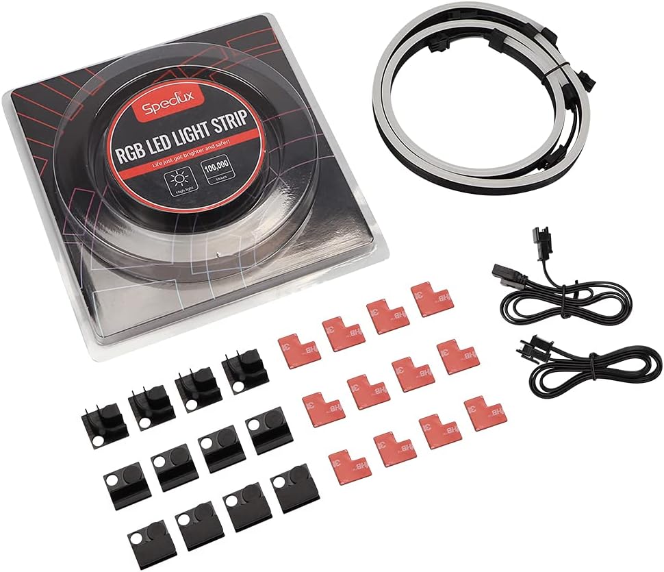 NEON Magnetic ARGB PC LED Strip Kit – Thoughtful Birthday Gift for PC Builders & DIY Hobbyists, 2x15.7in Addressable RGB with 12 Magnets