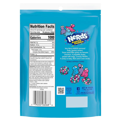 NERDS Juicy Gummy Clusters – Lunchbox Treat and After-School Snack for Kids Ages 6 and Up, 7.15 oz Stand-Up Bag