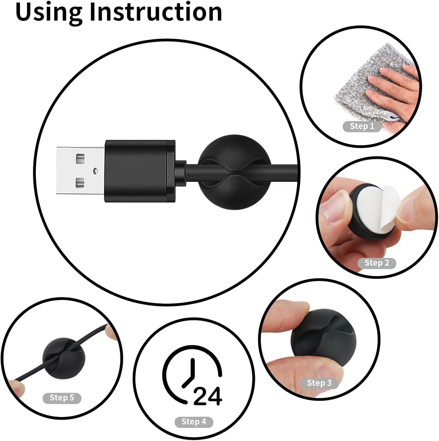Nimble Cable Clips – Practical Housewarming Gift for New Homeowners, Adhesive Cord Organizer 12 Pack