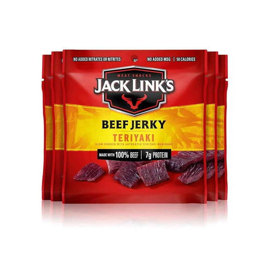 Jack Link's Beef Jerky Variety Pack - Original and Teriyaki - Desk Drawer Protein for Remote Workers and 10-Hour Shifts, 9 Single-Serve Bags