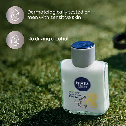 NIVEA MEN Real Madrid Post Shave Balm – Licensed Soccer Fan Gift for Men, Alcohol Free Daily Aftershave 3.3 Fl Oz