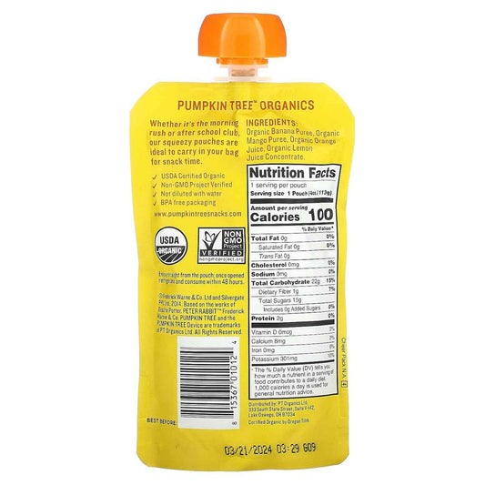 Peter Rabbit Organics Mango Banana Orange Baby Food – Clean Ingredient Snack for Worry-Free Feeding