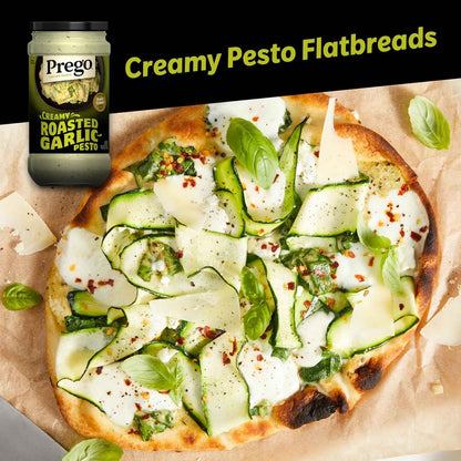 Prego Creamy Roasted Garlic Pesto – No Added Sugar Pasta Sauce for Health-Conscious Home Cooks, Pantry Staple