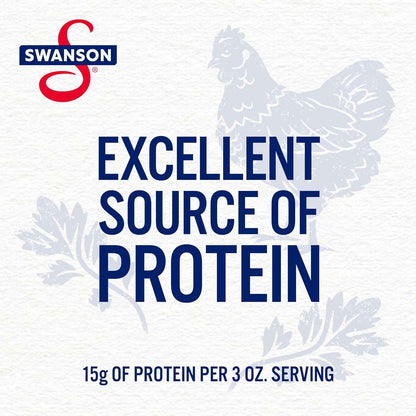 Swanson White Chunk Chicken Breast No Antibiotics No MSG 12.5 oz Pack of 2 – Lean 15g Protein for Wellness Pantry Staples