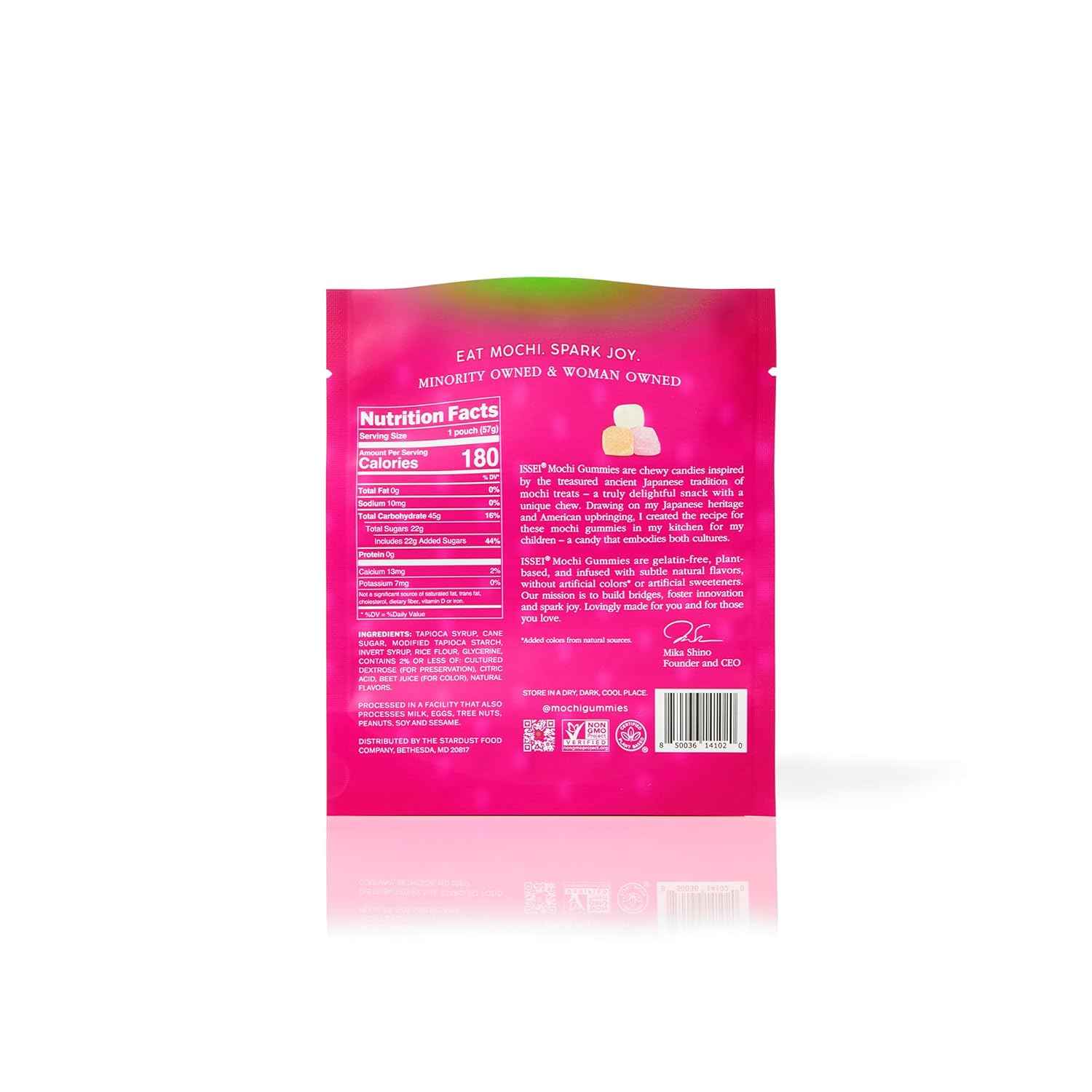 ISSEI Strawberry Mochi Gummies Chewy Candy – Allergen-Friendly Lunchbox Treat for School and Camp