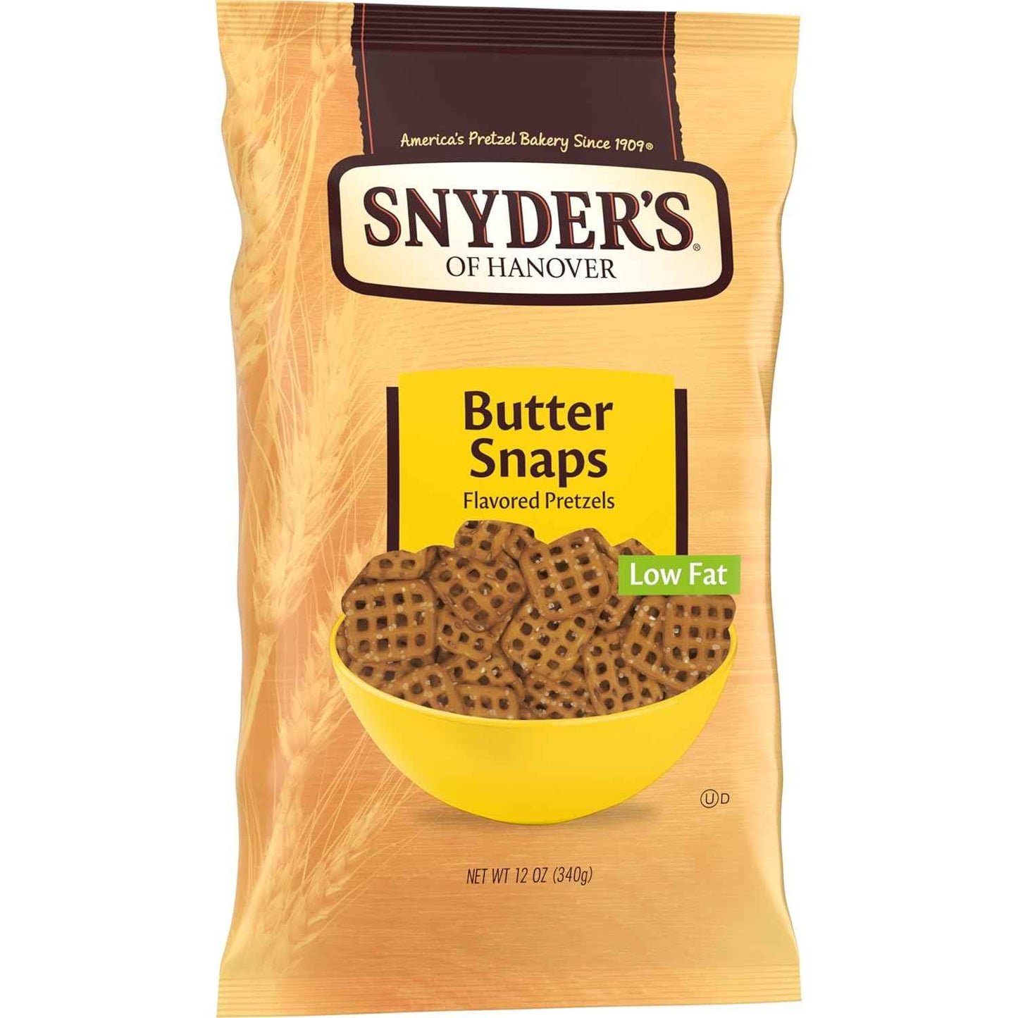 Snyder's of Hanover Butter Snaps Pretzels – Care Package Snack Gift for College Students, 3-Pack Butter Pretzels