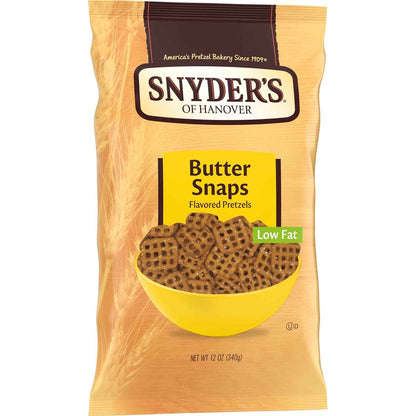 Snyder's of Hanover Butter Snaps Pretzels – Care Package Snack Gift for College Students, 3-Pack Butter Pretzels