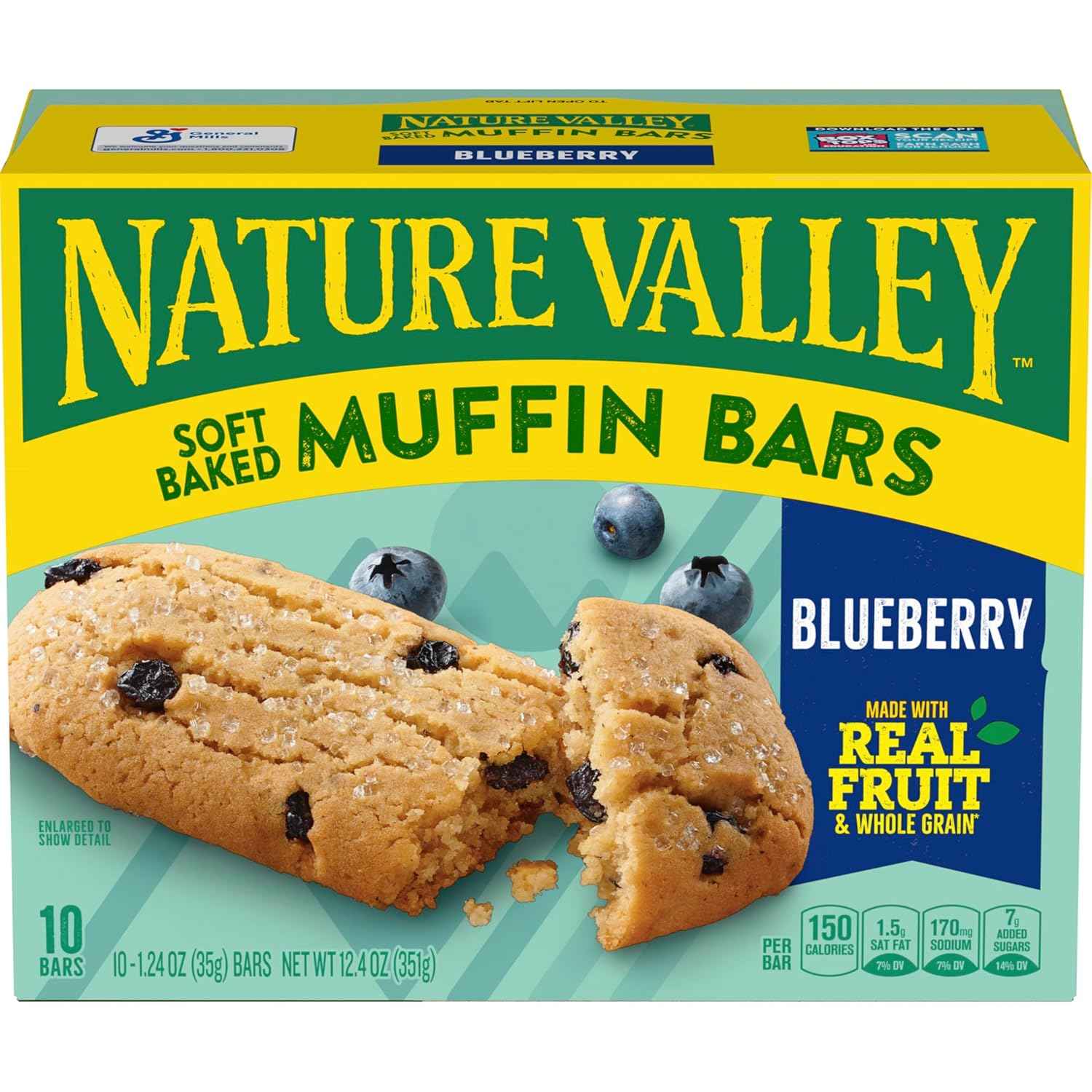 Nature Valley Soft Baked Muffin Bars – Mess Free Camping Snack, Individually Wrapped 10 Count
