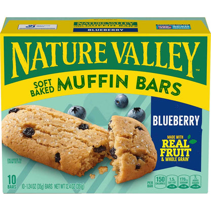 Nature Valley Soft Baked Muffin Bars – Mess Free Camping Snack, Individually Wrapped 10 Count