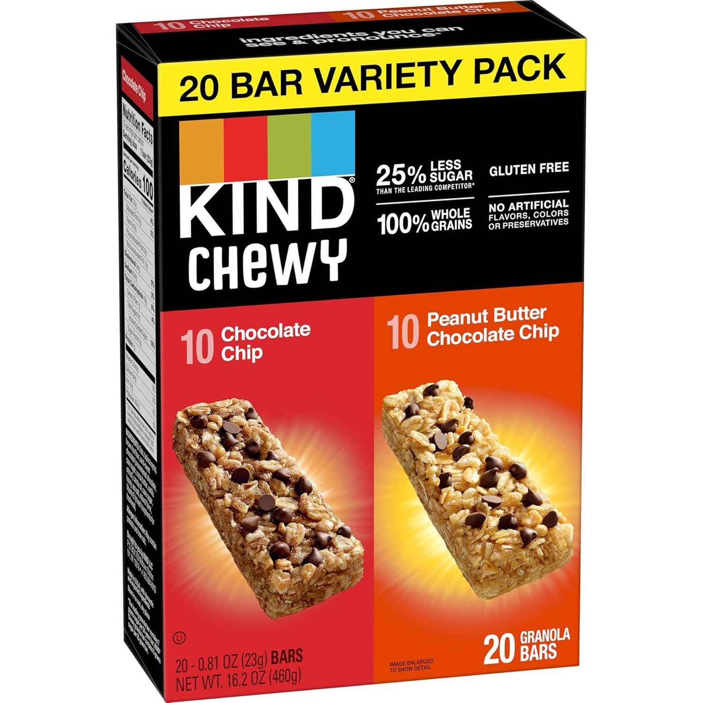 KIND Chewy Granola Bars, 100 Calorie Snack Pack for Mindful Eating, 20 Count Gluten Free Bars
