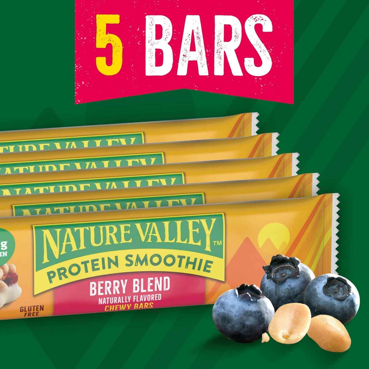 Nature Valley Berry Protein Chewy Bars – Hiking Trail Snack for Backpack