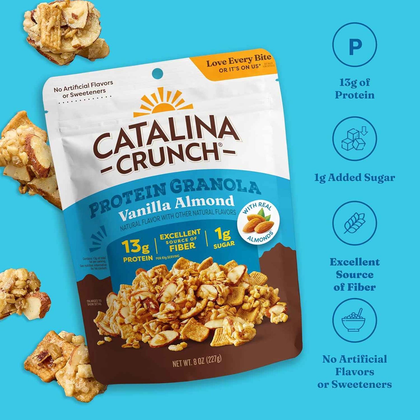 Catalina Crunch Protein Granola - Mindful Eating Cereal for Keto and Clean-Eating Routines, High-Fiber Low-Sugar Snack - Peanut Butter 8 oz