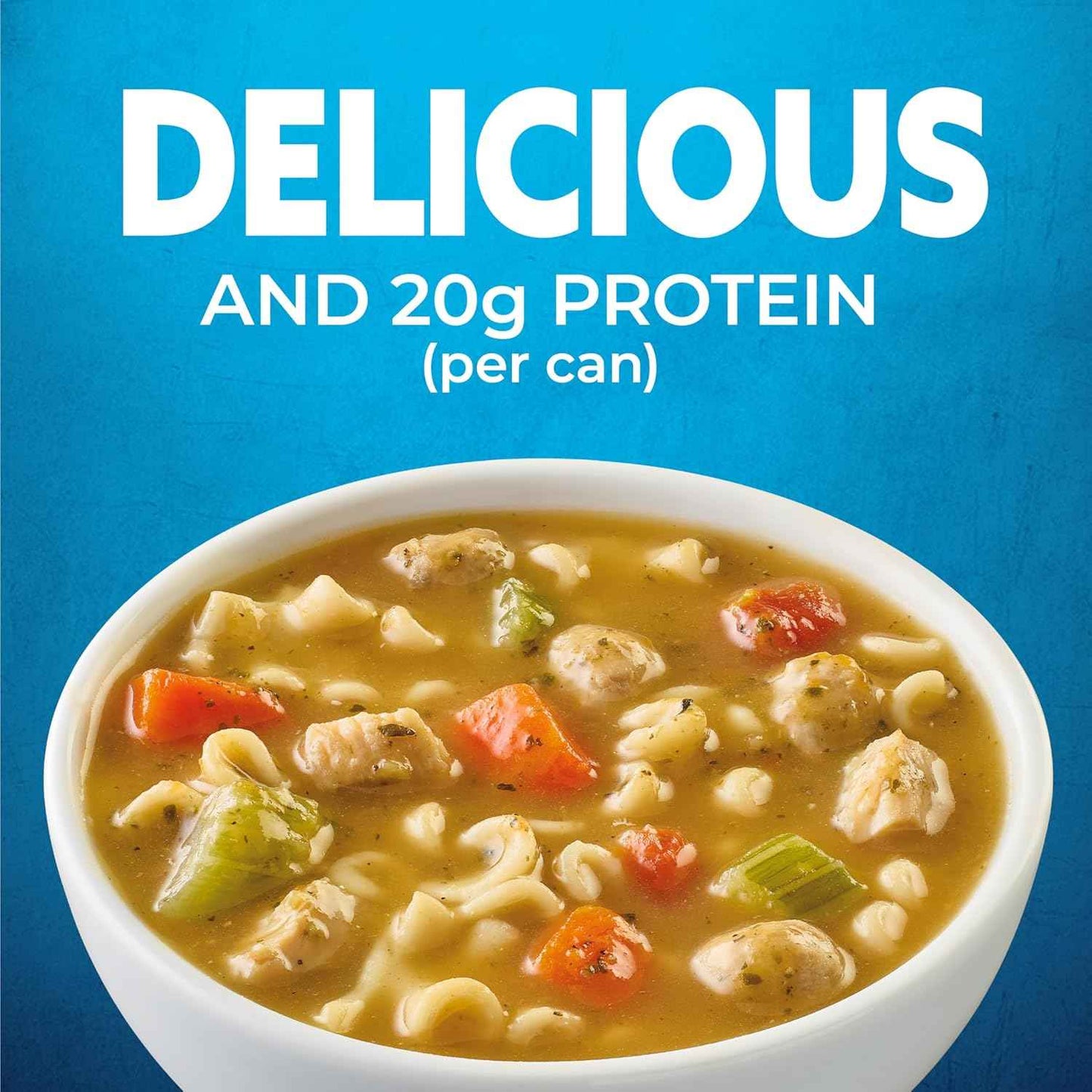 Progresso Protein Mediterranean-Style Meatball and Chicken Soup, Camp Stove and Trail-Ready Heat-and-Eat Meal, 18.5 oz Can